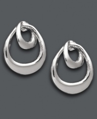 Stud earrings make for an overall sophisticated look. Unwritten's elegant double teardrop design in sterling silver offers poise and polish. Approximate drop: 1/2 inch x 3/8 inch.