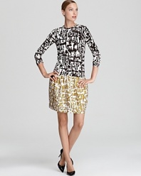 Go bold at the office or artsy for the art gallery in this chic-meets-quirky DIANE von FURSTENBERG dress, emblazoned with an impact-making print.
