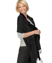 Comfortable and classic, this wrap by Style&co. reverses from light to dark for versatility.