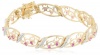 18k Yellow Gold Plated Sterling Silver Ruby and Diamond Accent Bracelet, 7.25