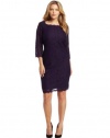 Adrianna Papell Women's Plus-Size Long Sleeve Lace Dress