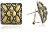GURHAN Capitone Square High Karat Gold and Alloy Button Earrings
