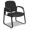 Alera Reception Lounge Series Sled Base Guest Chair, Black Fabric