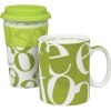 Konitz Script Collage To Stay/To Go Mugs, Green, Set of 2