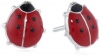 Sterling Silver Children's Red and Black Ladybug Earrings