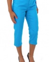 Style&co. Women's Denim Tummy Control Capri Pants (16 Plus, New Caribbean)