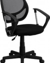 Flash Furniture WA-3074-BK-A-GG Mid-Back Black Mesh Task and Computer Chair with Arms