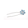 Rarelove Swarovski Elements Aquamarine Crystal Daisy Flower Hairpin