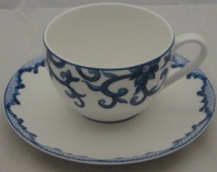 Ralph Lauren Mandarin-Blue Flat Cup & Saucer Set