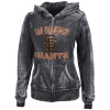 MLB San Francisco Giants Women's Push The Limits Full-Zip Hooded Fleece Jacket, Washed Charcoal Heather