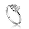 Fashion Plaza 18k White Gold Plated Use Swarovski Crystal Double Heart Engagement Ring R37
