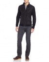 Calvin Klein Sportswear Men's Long Sleeve Full Zip Pique Shirt,Black,Medium