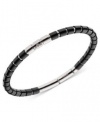 Emporio Armani EGS1696 Women's Stainless Steel and Black Ceramic Bangle Bracelet Jewelry