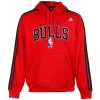 NBA adidas Chicago Bulls Three Stripe Pullover Hoodie Sweatshirt - Red