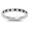 Stainless Steel Eternity Black and Clear Cz Wedding Band Ring 3mm (3,4,5,6,7,8,9,10); Comes with Free Gift Box