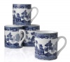 HIC Blue Willow 10-Ounce Mugs, Set of 4