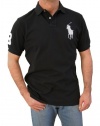 Polo Ralph Lauren Men`s Big-Tall Custom Fit Short Sleeve Big Pony Polo Shirts (XL, Black)