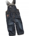 GUESS Kids Boys Overalls with Ticking Stripes, MEDIUM STONE (18M)