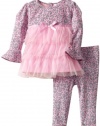Kids Headquarters Baby-girls Infant Animal Print Tunic and Leggings, Pink, 12 Months