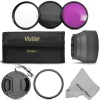 Essential Accessory Kit for CANON PowerShot SX50 HS Digital Camera - Includes: 58MM Lens Adapter Ring + Vivitar Filter Kit (UV, CPL, FLD) + Carry Pouch + Collapsible Rubber Lens Hood + Center Pinch Lens Cap + MagicFiber Microfiber Lens Cleaning Cloth