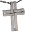 CleverEve Designer Series Stainless Steel Two Tone Cut-out Celtic Cross Pendant Necklace 1.25 x 0.75 w/ 24 Curb Chain