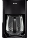 KRUPS FME214 Programmable 12-Cup Coffee Maker with Glass Carafe and LED Control Panel Coffee Machine, Black