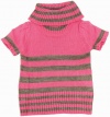 Blue Heart Infant Toddler Girl Striped Short Sleeve Turtleneck Sweater 12M pink