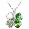 Swarovski Elements Crystal Four Leaf Clover Pendant Necklace 19. Heart Shaped Crystals
