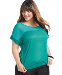 Link up your fave jeans with Soprano's short sleeve plus size top for a chill weekend look.