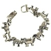 Silver Tone Lucky Elephant Magnetic Clasp Charm Bracelet Gift Boxed