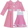 Bonnie Jean Toddler Girls Pink Polka Dot Dress and Coat Set - 4T