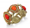 Style&co. Bracelet, Gold-Tone Orange Teardrop Stretch Bracelet