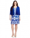 AGB Women's Plus-Size Fit and Flare Cardigan Dress