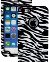 myLife (TM) Classic Black - Zebra Stripes Series (Neo Hypergrip Flex Gel) 3 Piece Case for iPhone 5/5S (5G) 5th Generation iTouch Smartphone by Apple (External 2 Piece Fitted On Hard Rubberized Plates + Internal Soft Silicone Easy Grip Bumper Gel + Lifeti