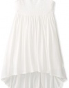 Blush by Us Angels Girls 7-16 High-Low Dress with Illusion Neckline, Eggshell, 12