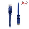(10 PACK) 1 FT RJ45 CAT 5E MOLDED NETWORK CABLE - BLUE