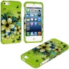 myLife (TM) Green Tropical Flowers and Butterflies Series (2 Piece Snap On) Hardshell Plates Case for the iPhone 5/5S (5G) 5th Generation Touch Phone (Clip Fitted Front and Back Solid Cover Case + Rubberized Tough Armor Skin + Lifetime Warranty + Sealed I