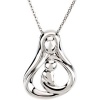 CleverEve Designer Series Inspirational Blessings Sterling Silver 1 Child Mothers Embrace Pendant Necklace 24.75 x 18.75mm w/ 18 Chain, Gift Box & Poem Card