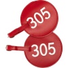 pb travel Leather Number Luggage Tag 305 - Set of 2 (Red)