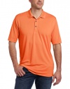 IZOD Men's Short Sleeve Solid Grid Golf Polo, Living Coral, X-Large