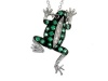 Effy Collection 14k White Gold Black Diamond Tsavorite Frog Pendant