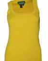 Lauren Ralph Lauren Women`s Cotton Mercerized Tank Top Yellow (PM)