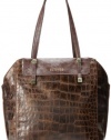 Kenneth Cole Reaction Stack Exchange Shopper - Croco K00782 Travel Tote,Chocolate,One Size