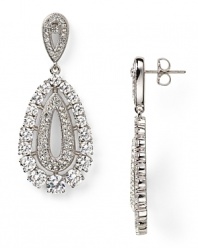Shape meets sparkle on these silvery drop earrings from Lora Paolo, featuring inset crystals and a delicate teardrop design. This pair perfects elegant evening accessorizing.