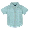 Ralph Lauren Babyboys Short Sleeve Button Up Shirt Light Blue, Green & Purple