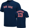 MLB Majestic Boston Red Sox #13 Carl Crawford Youth Navy Blue Player T-shirt