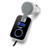 Coby CA-745 Wireless FM Car Transmitter with Digital Display and DC Car Cigarette Lighter Adapter