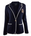 Ralph Lauren Women's Petite Cotton Crest Knit Blazer Jacket