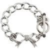 Juicy Couture Pave Bow Starter Toggle Bracelet, Silver