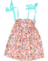 Simplicity Little Girl's Pleated Floral Sundress in Cotton